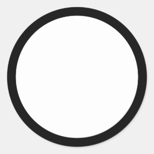 Simple White Blank with Black Border Classic Round Sticker