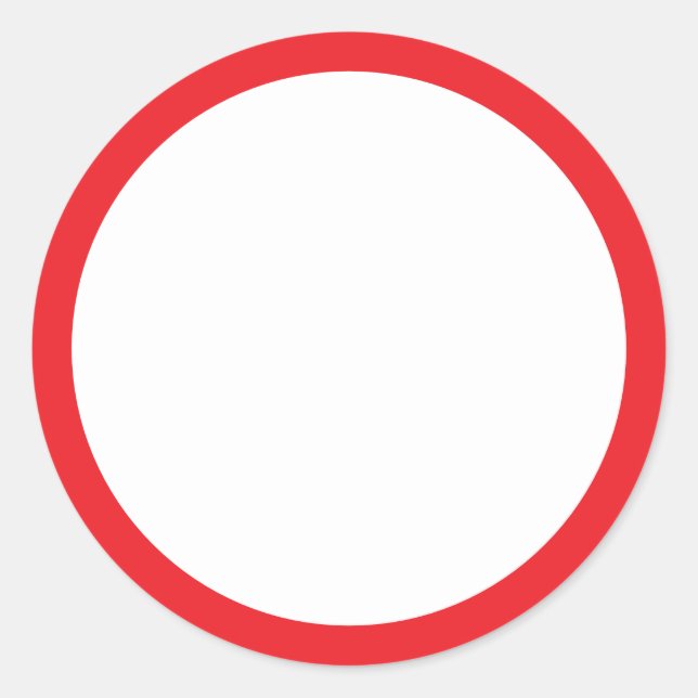 Simple White Blank with Red Border Classic Round Classic Round Sticker (Front)