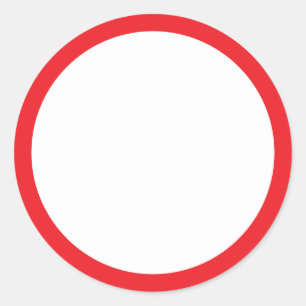 Simple White Blank with Red Border Classic Round Sticker