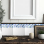 Simple White Blue Floral Border Edge Tile<br><div class="desc">A simple white tile with blue floral design edge,  these tiles are reminiscent of French cottages and cozy spaces. A unique addition to kitchen or bathroom backsplashes.</div>