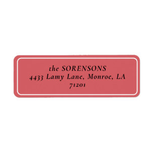 SIMPLE WHITE BORDER Return Address Label