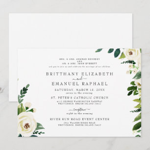 Simple White Both Parents Listed Wedding Invitatio Invitation