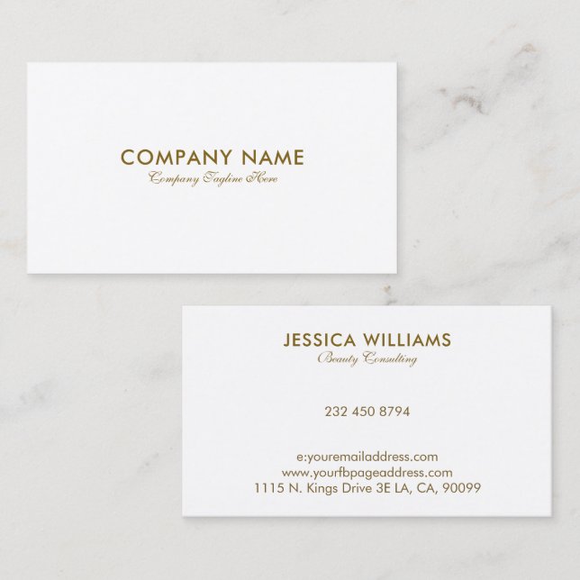 Simple White Business Card (Front/Back)
