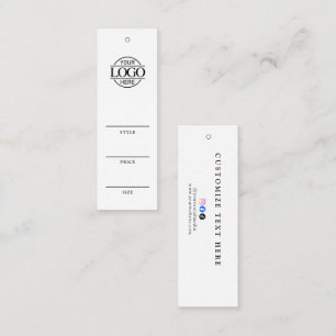 Simple White Business Logo Clothing Price Hang Tag