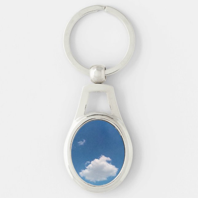 Simple white cloud keychain (Front)
