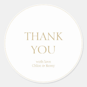 Simple White Couple Wedding Thank You Sticker
