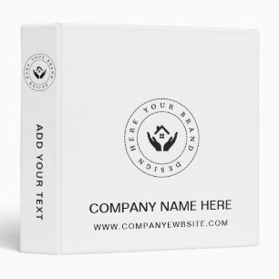Simple White Custom Business Name and Logo Binder