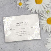 Simple White Daisies Rustic Boho Wedding
