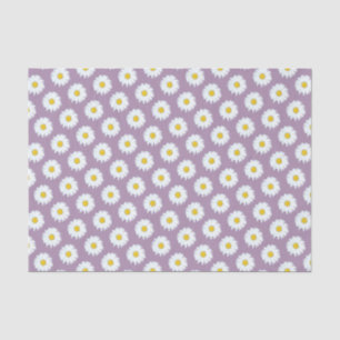 Simple White Daisy on Purple Pattern Tissue Paper