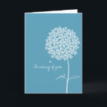 Simple White Dandelion Card<br><div class="desc">Simple White Dandelion teal flower girly chic floral art thinking of you card</div>