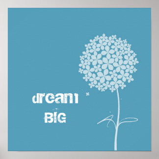 Simple White Dandelion Poster