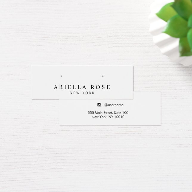 Simple White Earring Jewellery Display Card (Desk)