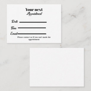 Simple white elegant doctor  appointment card