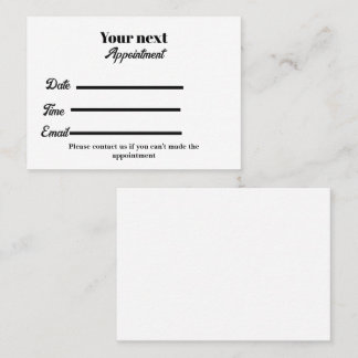 Simple white elegant doctor  appointment card
