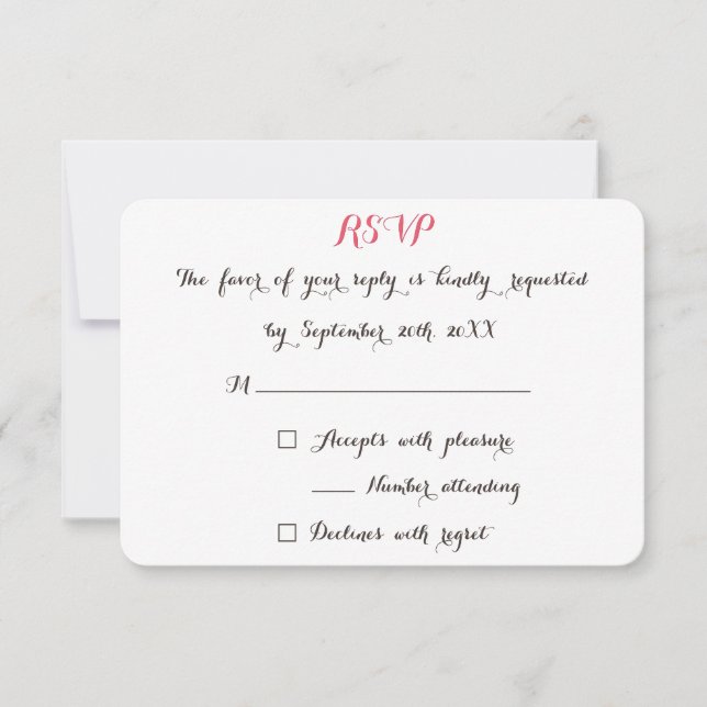 Simple White Elegant Typographie Mariage Réponse (Devant)