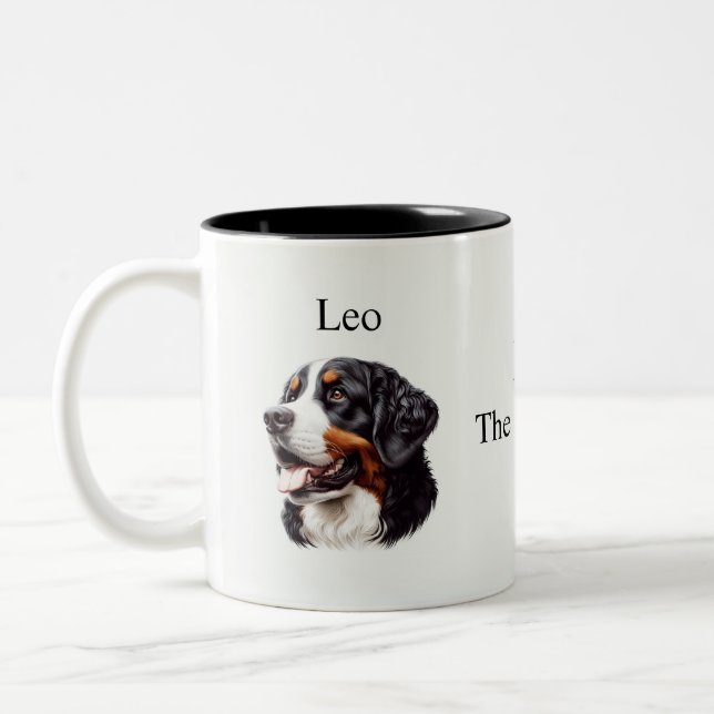 Simple White Favourite Dog Pet Custom  Two-Tone Coffee Mug (Left)