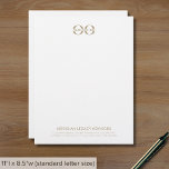 Simple White Gold Custom Logo Letterhead<br><div class="desc">Make a professional statement with our Simple White and Gold Business Letterhead with Custom Logo. This letterhead design features a customizable template logo on a clean white background with your company name and contact information elegantly presented in golden sans serif typography. Each sheet exudes professionalism and sophistication, making it perfect...</div>