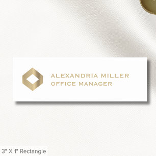 Simple White Gold Logo Name Title Tag
