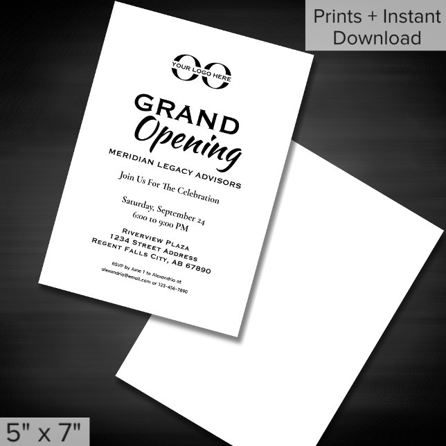 Simple White Grand Ouverture Invitation (Créateur téléchargé)