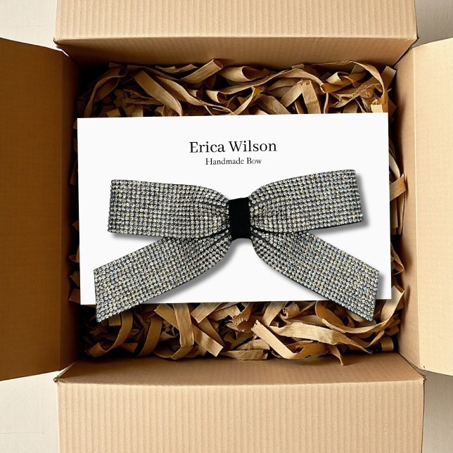 Simple White Hair Bow Clip Barrette Display card (Créateur téléchargé)
