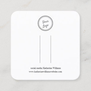 Simple White  Hair Clip Display   Add Your Logo Square Business Card
