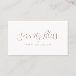 Simple  White Handwritten Script Calligraphy Loyalty Card