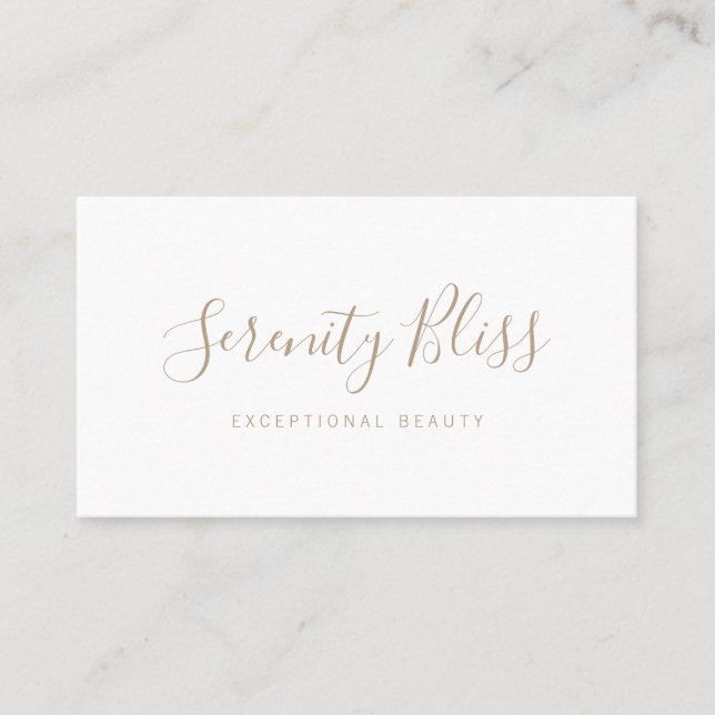 Simple  White Handwritten Script Calligraphy Loyalty Card (Front)