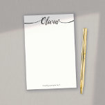 Simple White  Handwritten Script Calligraphy Notep Post-it Notes<br><div class="desc">Easily customize calligraphy text by arranging swashes to connect to first and last letters. If you need any help, feel free to contact me! For additional matching marketing materials, custom design or logo enquiry, please contact me at maurareed.designs@gmail.com and I will reply within 24 hours. For shipping, card paper enquires...</div>