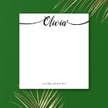 Simple White  Handwritten Script Calligraphy Notepad<br><div class="desc">Easily customize calligraphy text by arranging swashes to connect to first and last letters. If you need any help, feel free to contact me! For additional matching marketing materials, custom design or logo enquiry, please contact me at maurareed.designs@gmail.com and I will reply within 24 hours. For shipping, card paper enquires...</div>