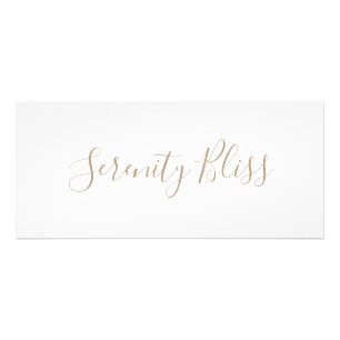 Simple  White Handwritten Script Calligraphy Rack Card