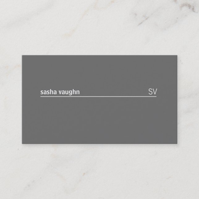Simple White Line (grey) Business Card (Front)