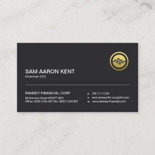 Simple White Line Minimalist Black Professional Business Card