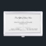 Simple White Linen Texture Attorney At Law Business Card Holder<br><div class="desc">Elegant simple white linen texture Attorney at law customizable business card holder template. Matching business card available.</div>