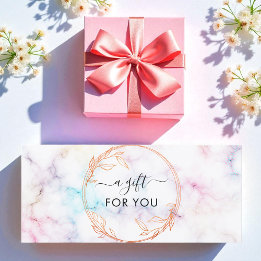 Simple White Marble Business Gift Certificate