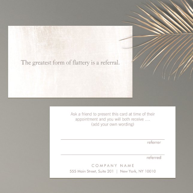 Simple White Marble Customer Loyalty Referral Card (Creator Uploaded)