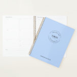 Simple White Minimalist Custom Logo Branded Blue Planner<br><div class="desc">Make a lasting impression with the Simple White Minimalist Custom Logo Branded Blue Planner. This planner allows you to promote your business in a simple and classy way while providing a practical and professional gift for your clients, customers, vendors, staff, family, and friends. Customize the planner with your logo and...</div>