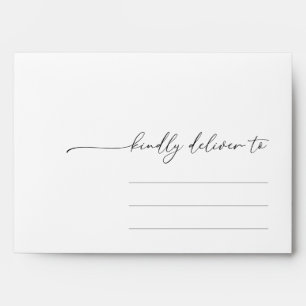 Simple White Minimalist  Wedding Envelope
