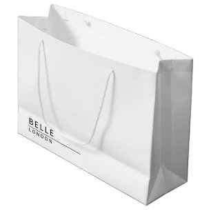Simple White Modern Business Large Gift Bag