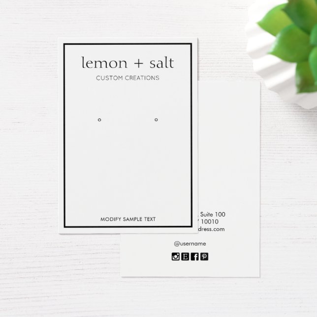 Simple White Modern Earring Jewelry Display (Desk)