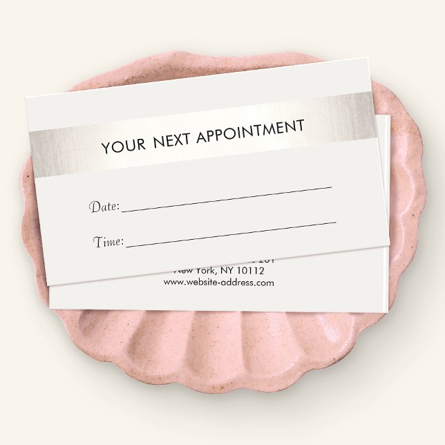 Simple White Modern FAUX Silver Stripe Appointment (Creator Uploaded)