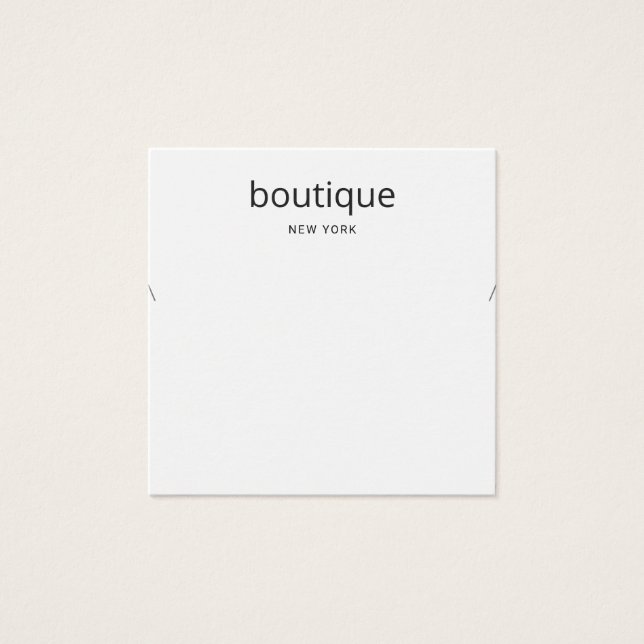 Simple White Modern Necklace Display Card (Front)