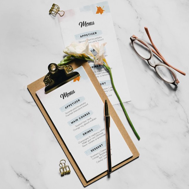 Simple White Modern Wedding Menu  (Creator Uploaded)