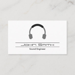 Simple   White Music Headphones Business Card