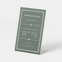 Simple White Office Opening Hours Muted Green
