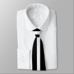 Simple White on Black Striped Tie<br><div class="desc">A simple striped design for the ones who prefer it straightforward, no frills</div>