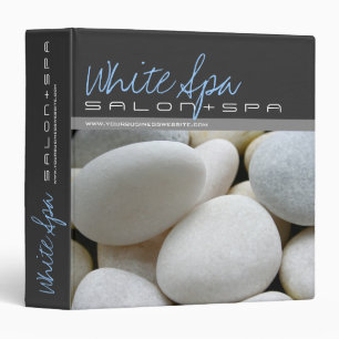 Simple White Pebbles Photo Salon And Spa Modern Binder