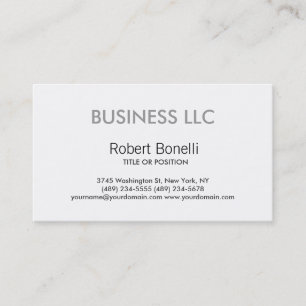 Simple White Plain Modern Business Card