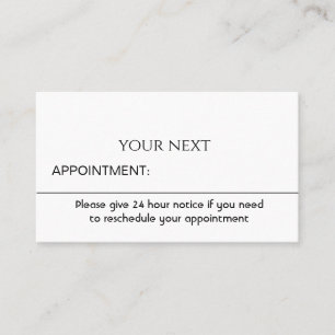 Simple White Professional Appointment Reminder Card