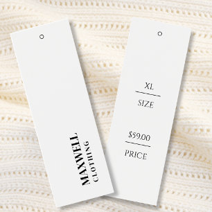 Simple White Professional Clothing Hang Tags