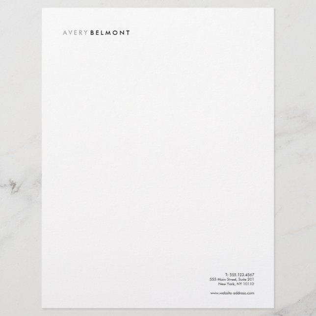 Simple White Professional Modern Letterhead (Front)